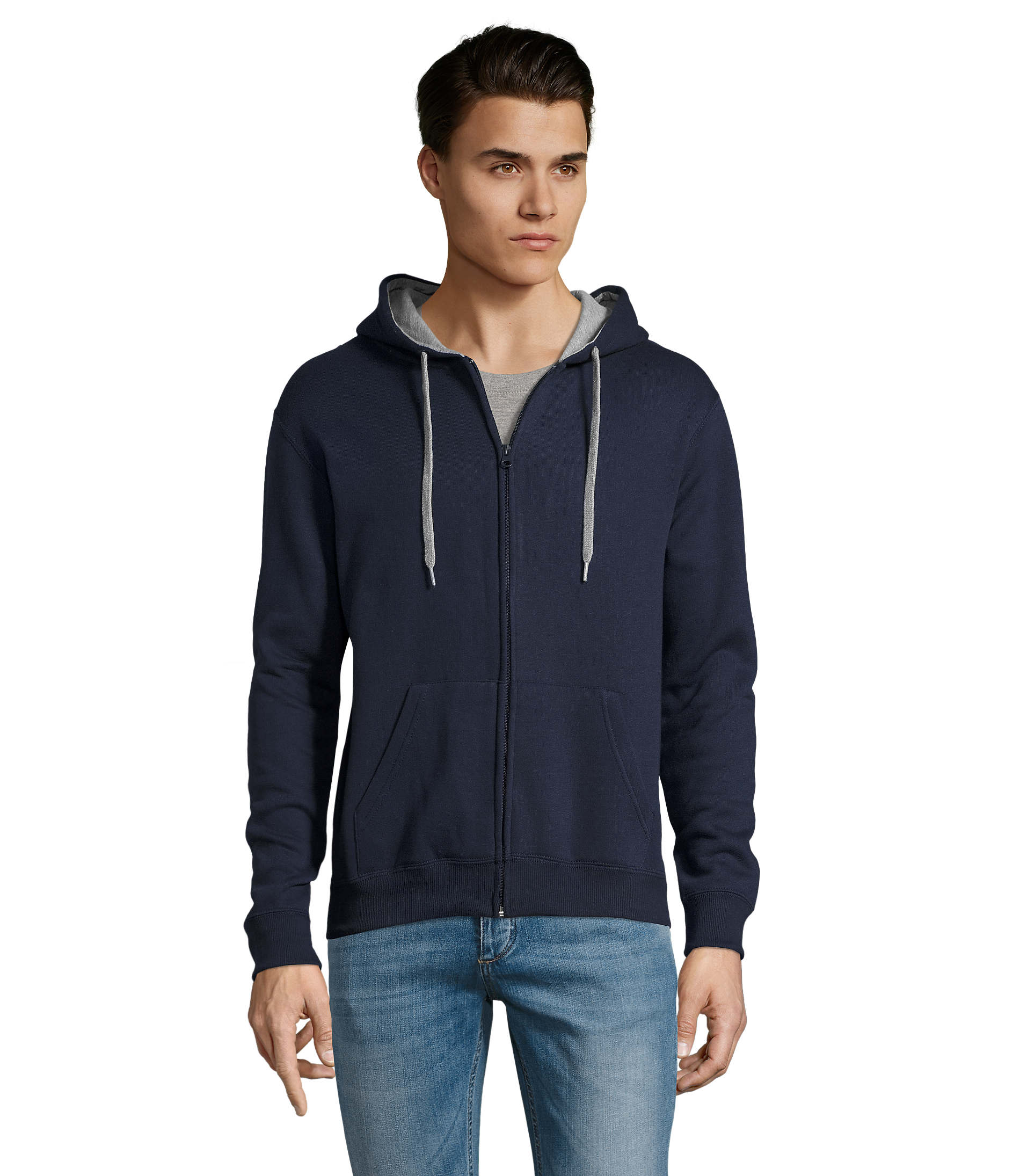 K Club - SOLS Unisex Contrasted Lined Cotton Fleece Zipper Hoodie